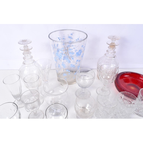 3717 - A collection of glassware, decanters, glasses, vases etc (Qty).