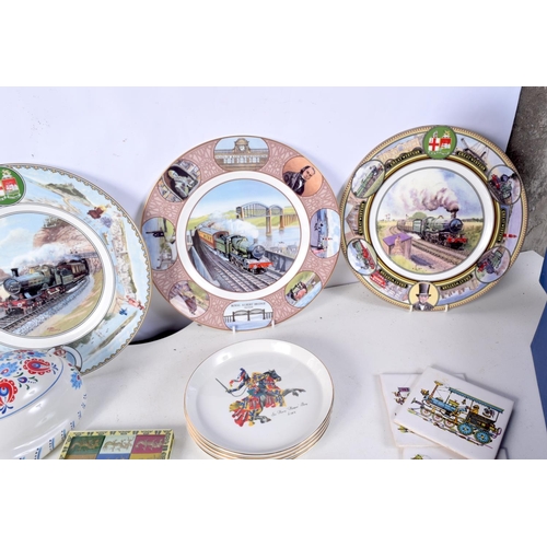 3718 - A miscellaneous collection of collectors plates, tiles, glass ware etc (Qty).