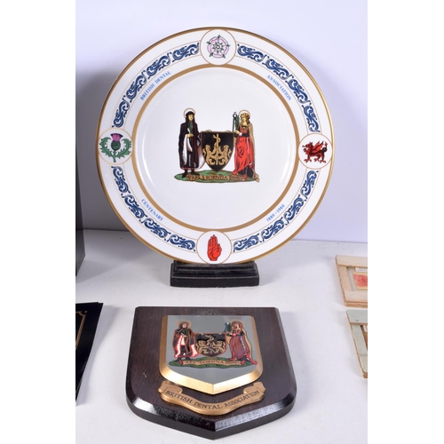 3780 - A large scale Villeroy & Boch Porcelain tooth , a British Dental Association  Centenary plate ,a woo... 