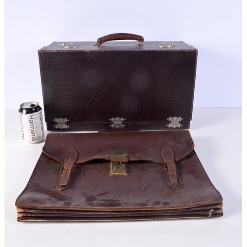 3784 - A Bell & Croydon , Wigmore Street pharmaceutical case together with a leather briefcase 26 x 46 x 20... 