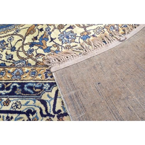 3841 - A large blue ground Indian rug 368 x 320 cm.