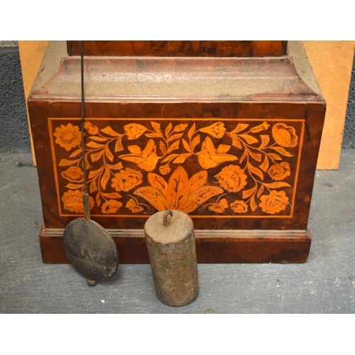 722E - AN ANTIQUE MARQUETRY LONG CASE CLOCK by Thompson of Cirencester. 192 cm x 42 cm.