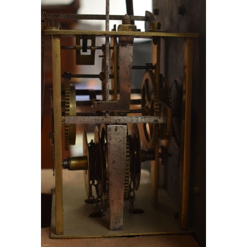 722E - AN ANTIQUE MARQUETRY LONG CASE CLOCK by Thompson of Cirencester. 192 cm x 42 cm.