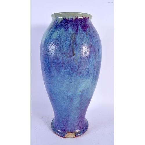 1844 - A LARGE 19TH CENTURY CHINESE JUNYAO PURPLE SPLASH VASE Qing. 37 cm high.