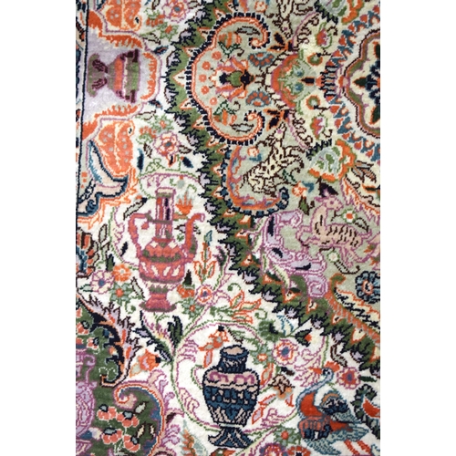 3839 - A small Islamic silk rug 122 x 77 cm .