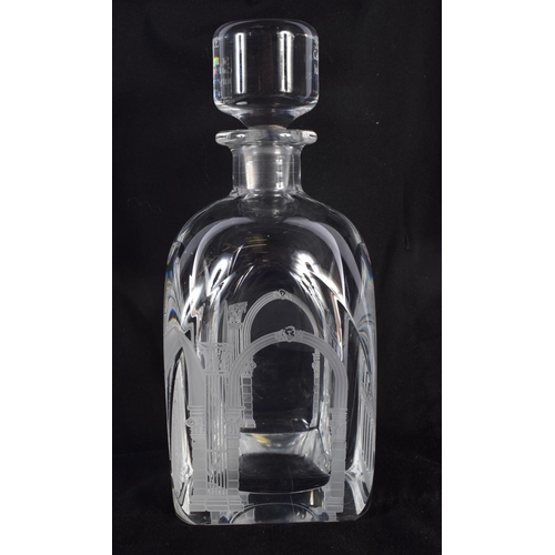 103 - AN ORREFORS PRINCESS OF WALES GLASS DECANTER. 24 cm high.