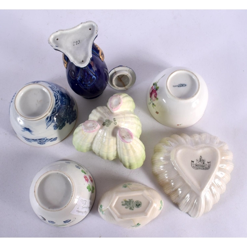 132 - THREE 18TH CENTURY EUROPEAN PORCELAIN TEABOWLS etc. (7)