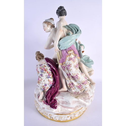 161 - A VERY LARGE 19TH CENTURY GERMAN PORCELAIN FIGURAL GROUP in the manner of Meissen, modelled with fig... 