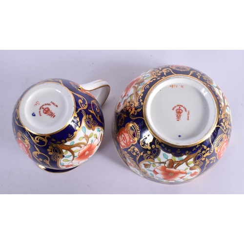 184 - Royal Crown Derby jug and basin painted with pattern 1953, date mark 1901.  7cm high