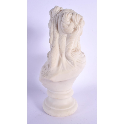 216 - 19th century English Parian bust of a young woman.  21cm high