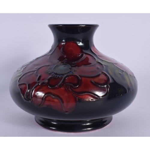 25 - A MOORCROFT SQUAT VASE. 10 cm wide.