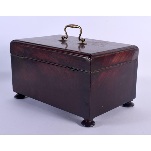 280 - A LARGE GEORGE III MAHOGANY BOX with brass fittings. 28 cm x 18 cm x 16 cm.