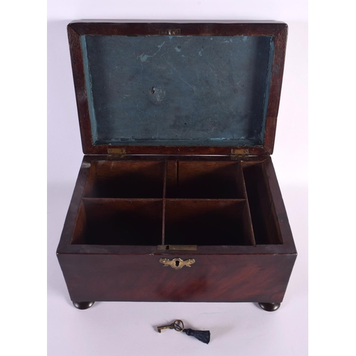 280 - A LARGE GEORGE III MAHOGANY BOX with brass fittings. 28 cm x 18 cm x 16 cm.