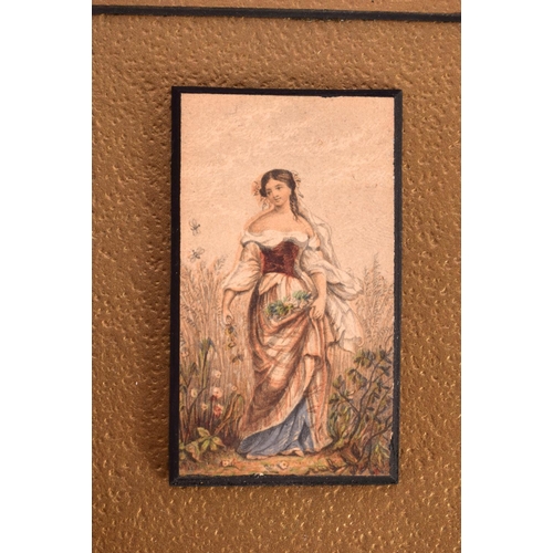 281 - English School (19th Century) 4 x Watercolours, Various scenes. 18 cm square.