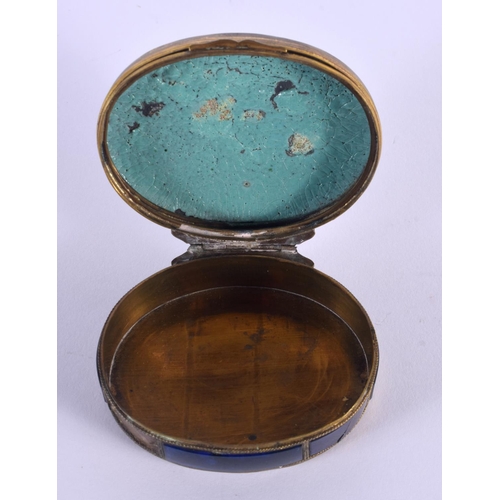 285 - A VERY RARE 18TH CENTURY CHINESE EXPORT ENAMEL OVAL PILL BOX Qianlong, painted with figures in lands... 