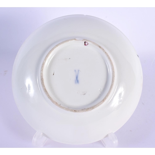 3 - A RARE MID 18TH CENTURY MEISSEN PORCELAIN BOTANICAL SAUCER C1740 in the manner of Klinger. 12.5 cm d... 