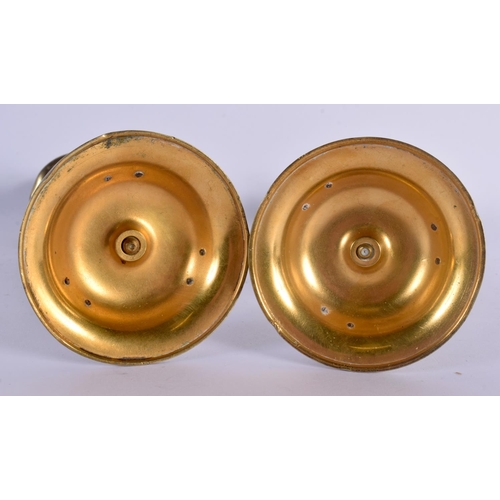 313 - A 19TH CENTURY ENGLISH BRONZE COUNTRY HOUSE GARNITURE inset with wedgwood blue basalt medallions. La... 