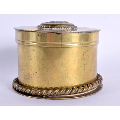 313 - A 19TH CENTURY ENGLISH BRONZE COUNTRY HOUSE GARNITURE inset with wedgwood blue basalt medallions. La... 