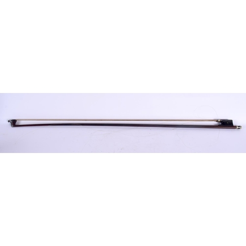 334 - A CASED 19TH CENTURY AUGSBURG GERMAN VIOLIN AND BOW bearing label to interior Joseph Haff. 56 cm lon... 