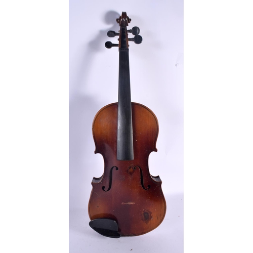 337 - A CASED VIOLIN. 58 cm long, length of back 37.5 cm .