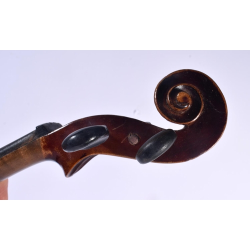 337 - A CASED VIOLIN. 58 cm long, length of back 37.5 cm .