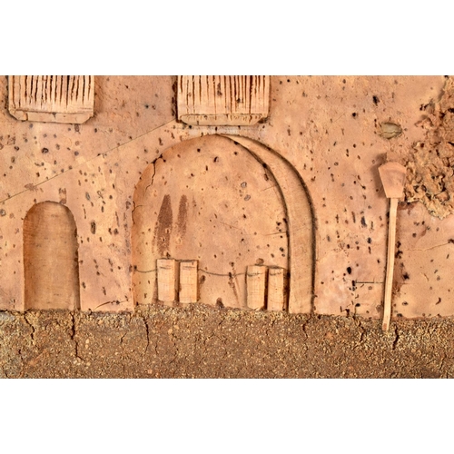 342 - A CHARMING EARLY 20TH CENTURY EUROPEAN CARVED CORK PICTURE OF THE CATHEDRAL DE SEVILLA. 64 cm x 54 c... 