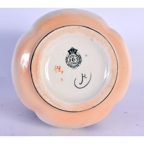 35 - A ROYAL WORCESTER PORCELAIN POT POURRI. 8.5 cm x 8 cm.