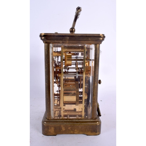 355 - A MATTHEW NORMAN REPEATING CARRIAGE CLOCK. 17 cm high inc handle.