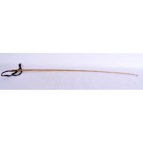 362 - AN ANTIQUE MIDDLE EASTERN CARVED RHINOCEROS HORN SWAGGER STICK WHIP. 24 grams. 67 cm long.