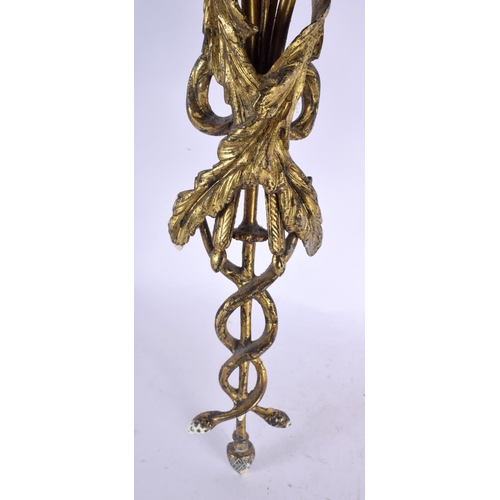 363 - A PAIR OF 19TH CENTURY FRENCH GILT BRONZE COUNTRY HOUSE WALL SCONCES. 46 cm x 24 cm.