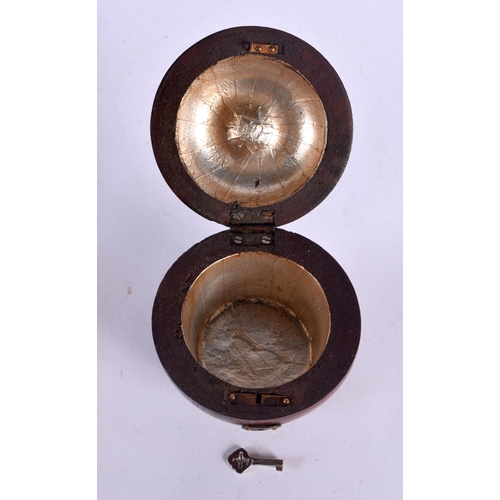 402 - A CONTEMPORARY TREEN APPLE TEA CADDY. 11 cm x 9 cm.