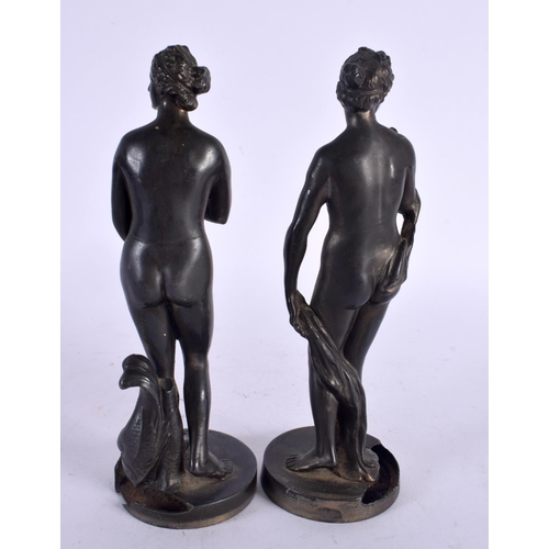 405 - A PAIR OF 19TH CENTURY EUROPEAN GRAND TOUR BRONZES. 18 cm high.