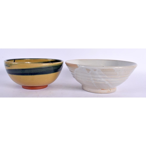 407 - TWO STUDIO POTTERY BOWLS. Largest 15 cm wide. (2)