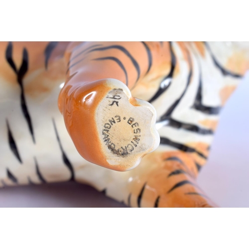 421 - A LARGE BESWICK FIGURE OF A TIGER. 27 cm x 20 cm.