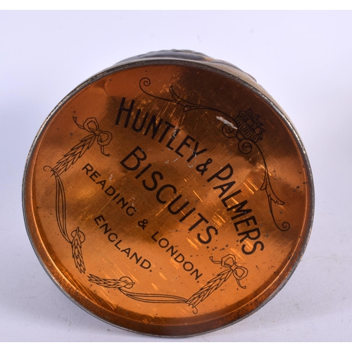 428 - A HUNTLEY AND PALMERS TOBY JUG BISCUIT TIN AND COVER. 17 cm x 10 cm.