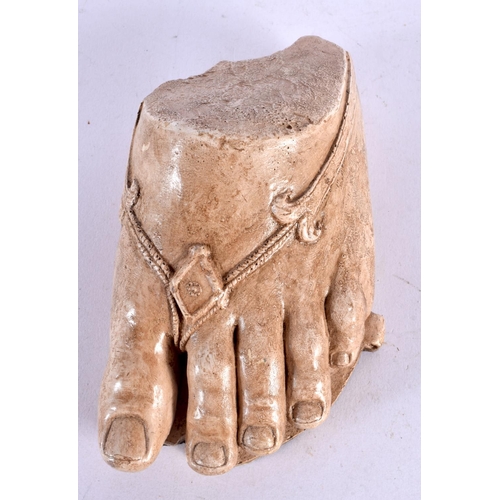 469 - A GRAND TOUR STYLE MODEL OF A ROMAN FOOT After the Antiquity. 16 cm x 8 cm.