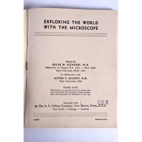541 - A CHARMING CASED GILBERT MICROSCOPE AND LAB SET. 36 cm x 24 cm.