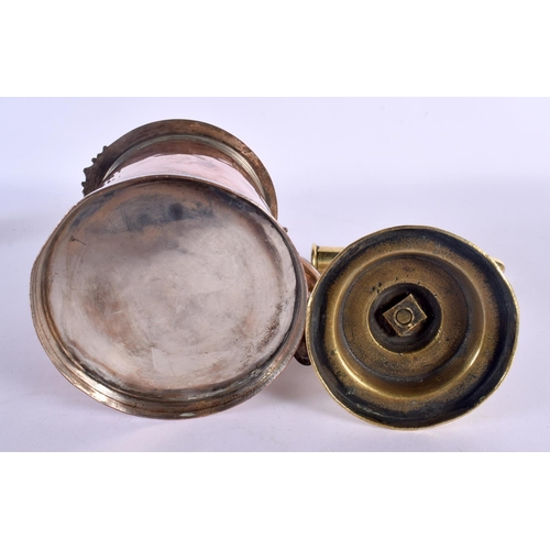 545 - A GEORGE III OLD SHEFFIELD PLATED TANKARD inset with a silver coin, together with an antique gofferi... 
