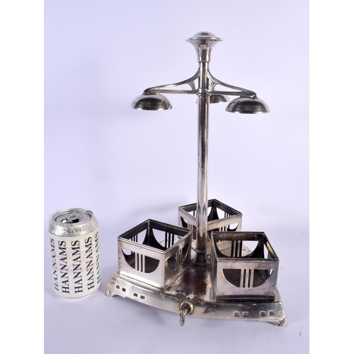 547 - A LARGE ART DECO WMF SILVER PLATED TANTALUS of stylish form. 38 cm x 18 cm.