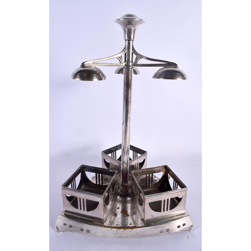 547 - A LARGE ART DECO WMF SILVER PLATED TANTALUS of stylish form. 38 cm x 18 cm.