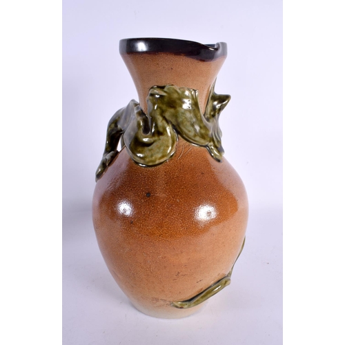 548 - A LARGE ANTIQUE ENGLISH STONEWARE JUG in the manner of Martin Brothers. 27 cm x 15 cm.