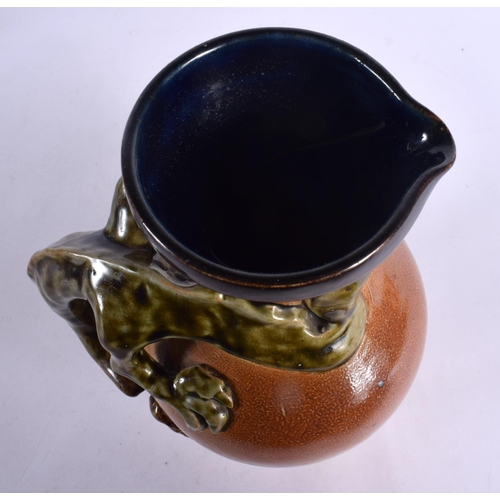 548 - A LARGE ANTIQUE ENGLISH STONEWARE JUG in the manner of Martin Brothers. 27 cm x 15 cm.