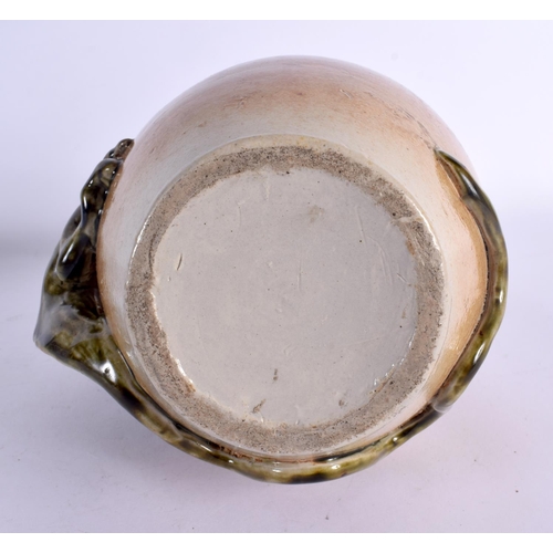 548 - A LARGE ANTIQUE ENGLISH STONEWARE JUG in the manner of Martin Brothers. 27 cm x 15 cm.