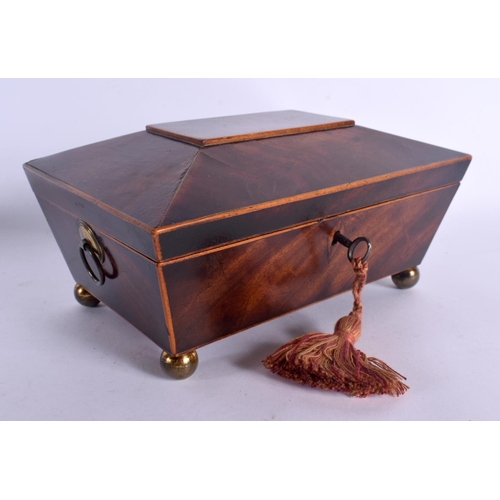 549 - A SMALL ANTIQUE MAHOGANY BOX. 22 cm x 14 cm.