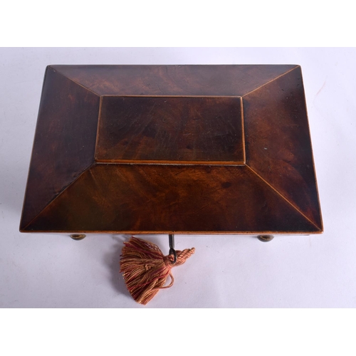 549 - A SMALL ANTIQUE MAHOGANY BOX. 22 cm x 14 cm.