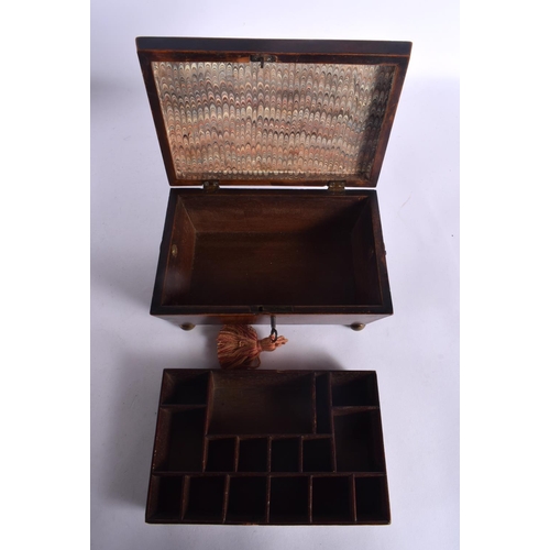 549 - A SMALL ANTIQUE MAHOGANY BOX. 22 cm x 14 cm.