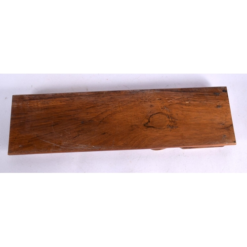 557 - AN EARLY VICTORIAN ROSEWOOD BOOK SLIDE. 34 cm x 13 cm.