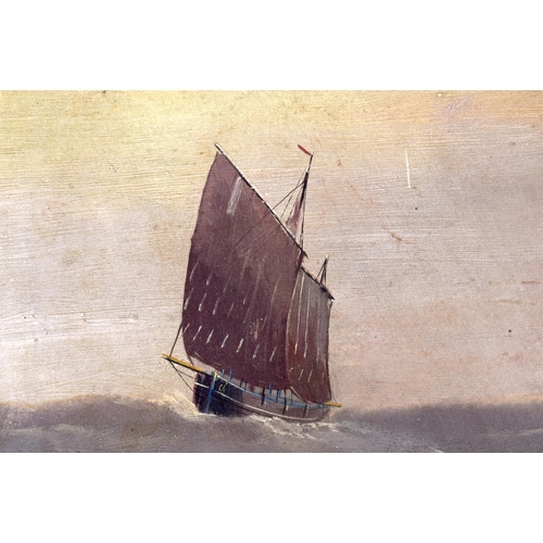 558 - Edward King Redmore (C1860) Pair, Oil on Board, Junks at sea. 78 cm x 58 cm.