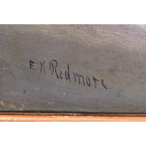 558 - Edward King Redmore (C1860) Pair, Oil on Board, Junks at sea. 78 cm x 58 cm.