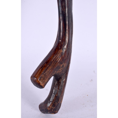 570 - A 19TH CENTURY JAPANESE MEIJI PERIOD CARVED ROOTWOOD CLUB of naturalistic form. 34 cm long.